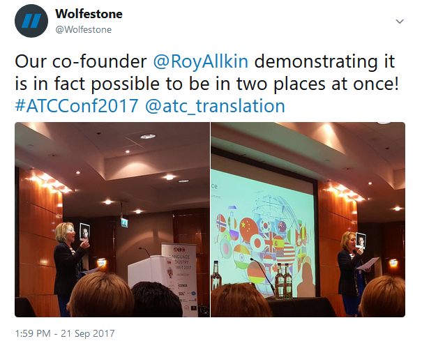 A picture of Roy ALlkin presented by Ruth at the ATC 2017
