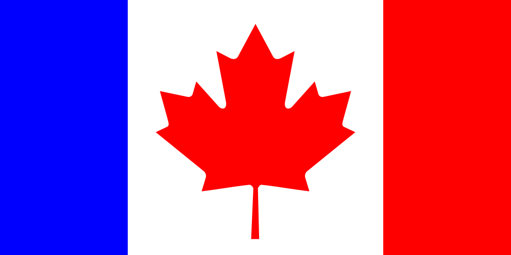 Modified Canadian flag to symbolize the dual nature/bilingualism in Canada.